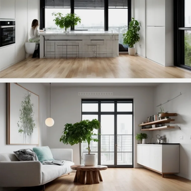 Spacious living area with city view